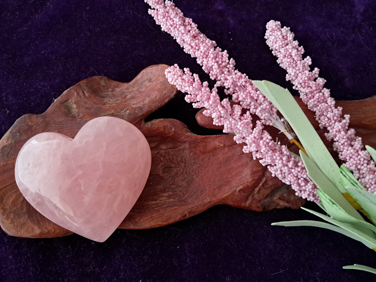 Amor y sanación del corazón - Cuarzo rosa en forma corazón